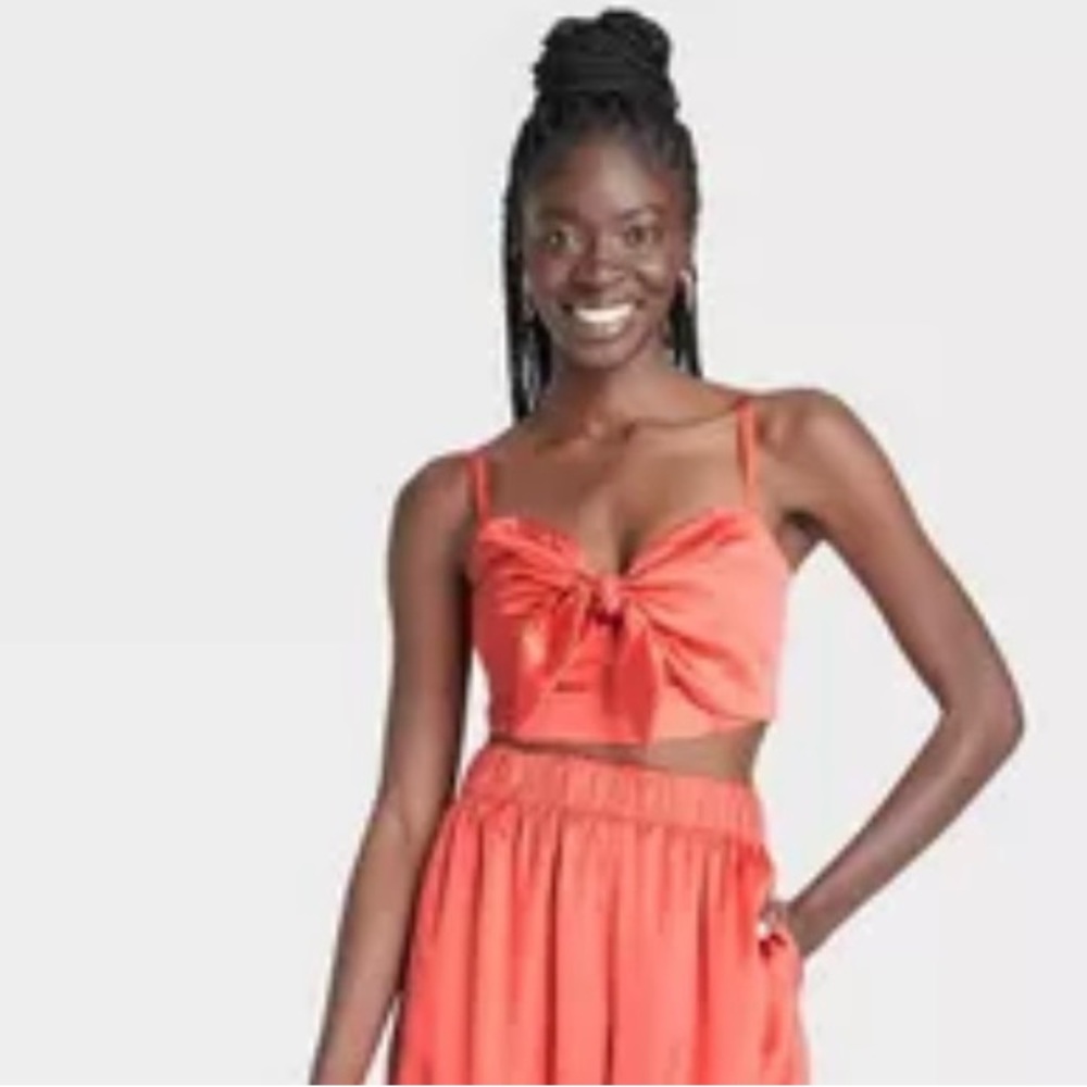 Sammy B @ Target Black History Month Orange Tie Front Bustier Size XS